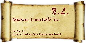 Nyakas Leonidász névjegykártya
